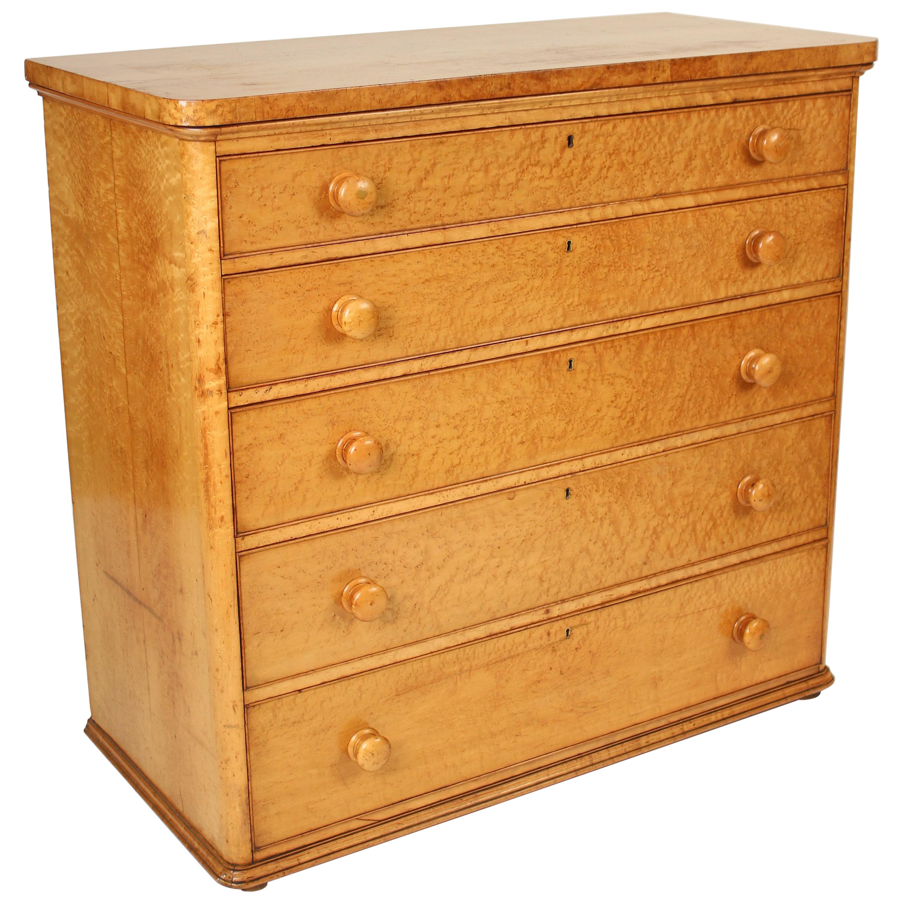 William IV Style Bird's-Eye Maple Chest of Drawers
