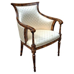 William IV Style Wurzelholz und Diamantbrokat gepolsterter Sessel