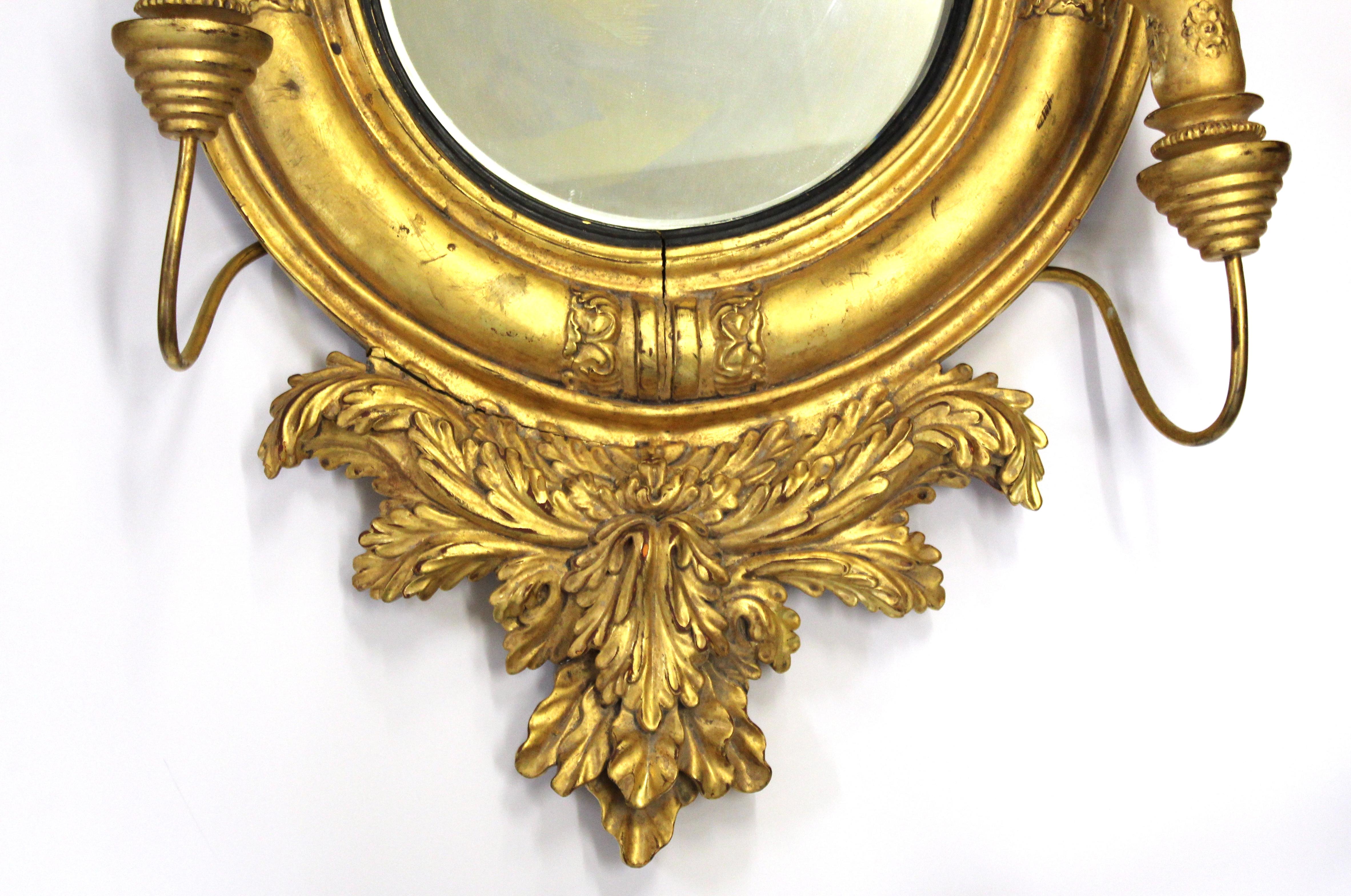 William IV Style Giltwood Girandole Mirror In Good Condition In New York, NY