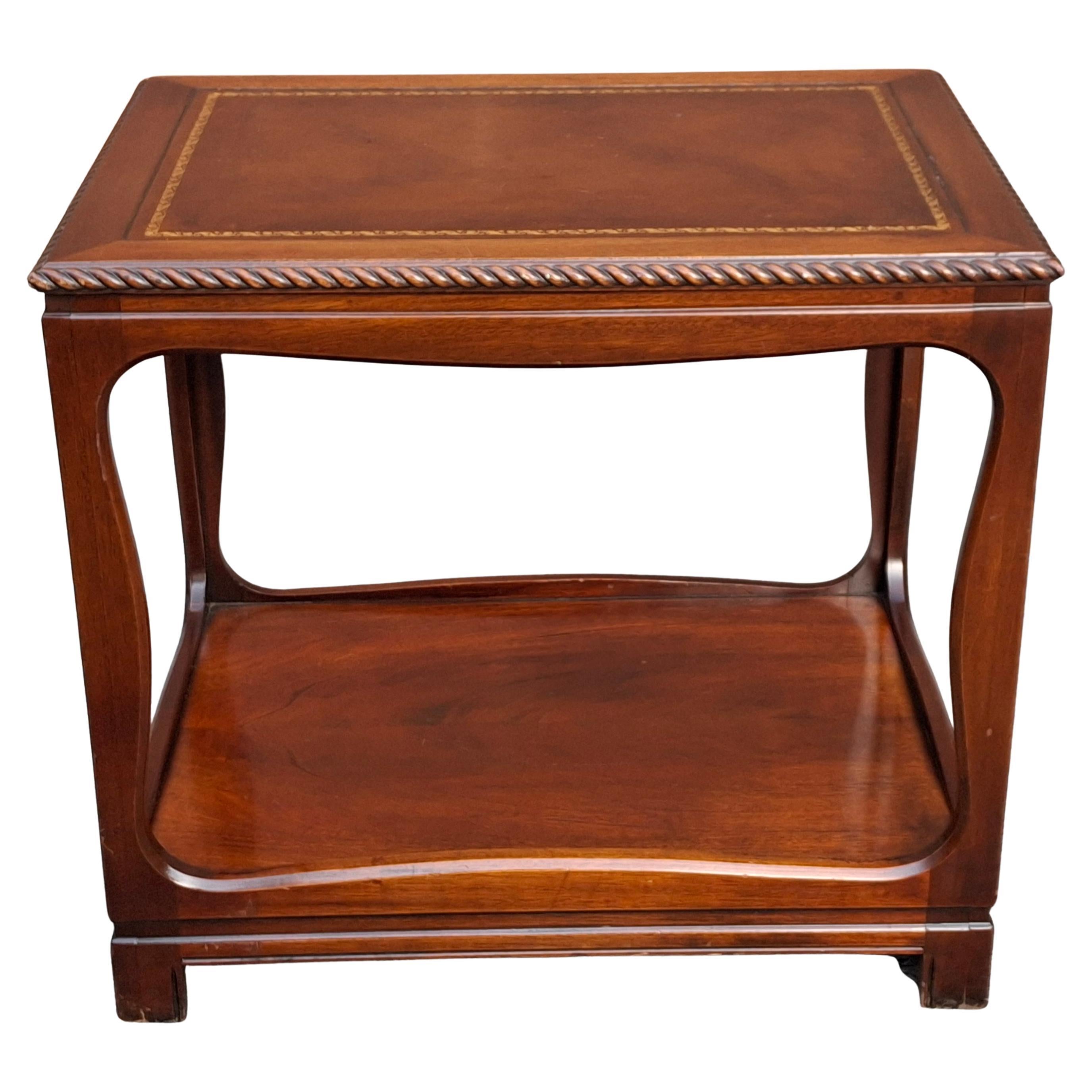William IV Style Mahogany and Tooled Leather Inset Top Side Table For Sale