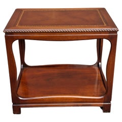 William IV Style Mahogany and Tooled Leather Inset Top Side Table