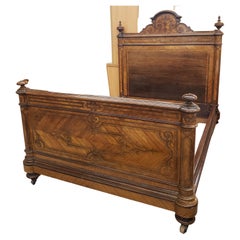 William IV Style Rosewood and Kingwood Marquetry And Parquetry Bedstead, C 1920s