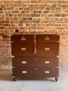 William IV Teak Military Campaign Chest of Drawers, circa 1820 Number 24