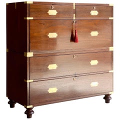 William IV Teak Military Campaign Chest of Drawers, circa 1820 Number 24
