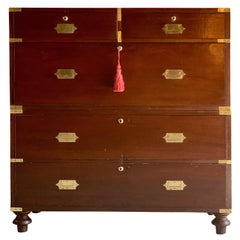 William IV Teak Military Campaign Chest of Drawers, circa 1820 Number 24