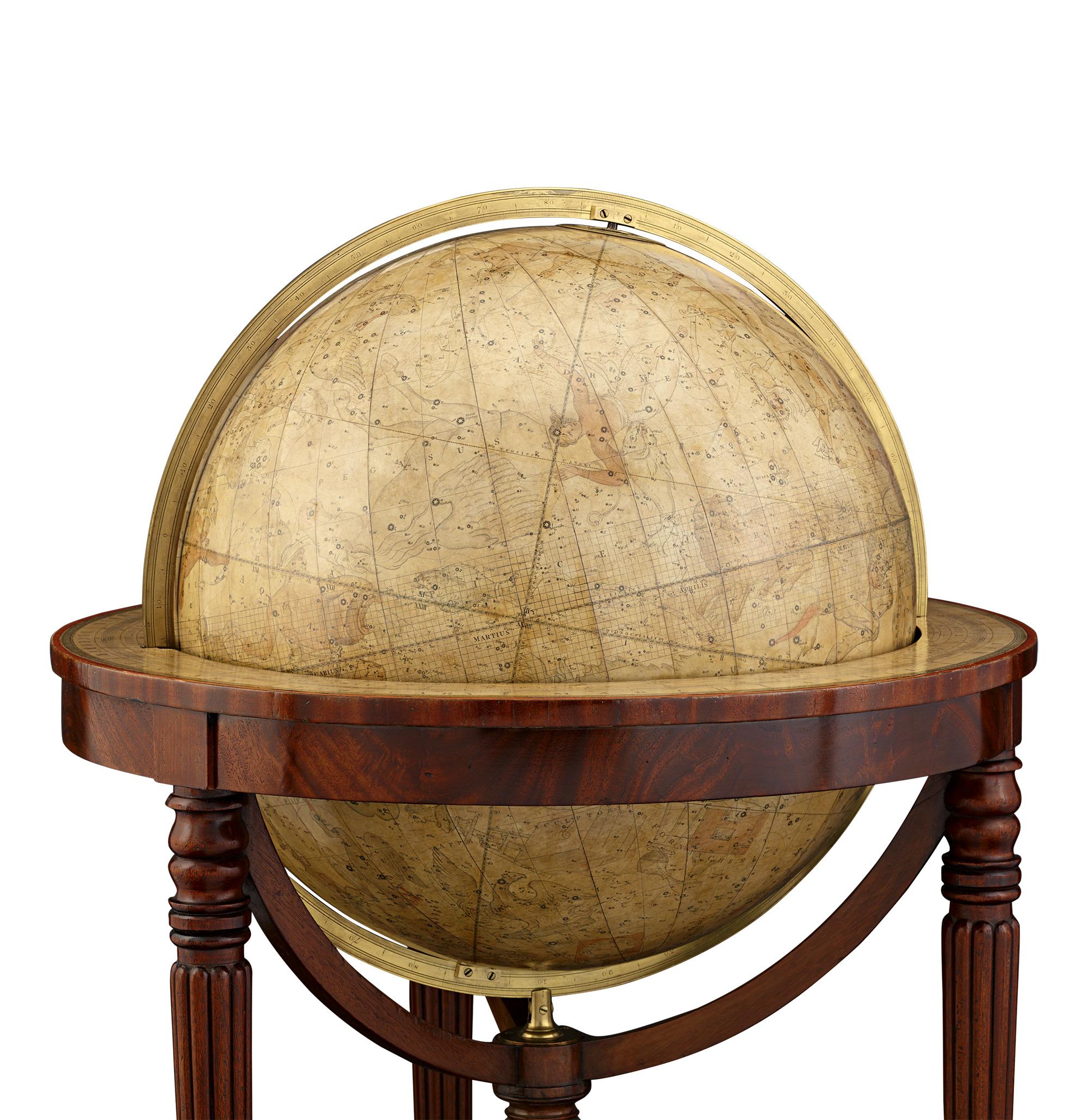 Regency William IV Terrestrial And Celestial Floor Globes By J. W. Cary For Sale