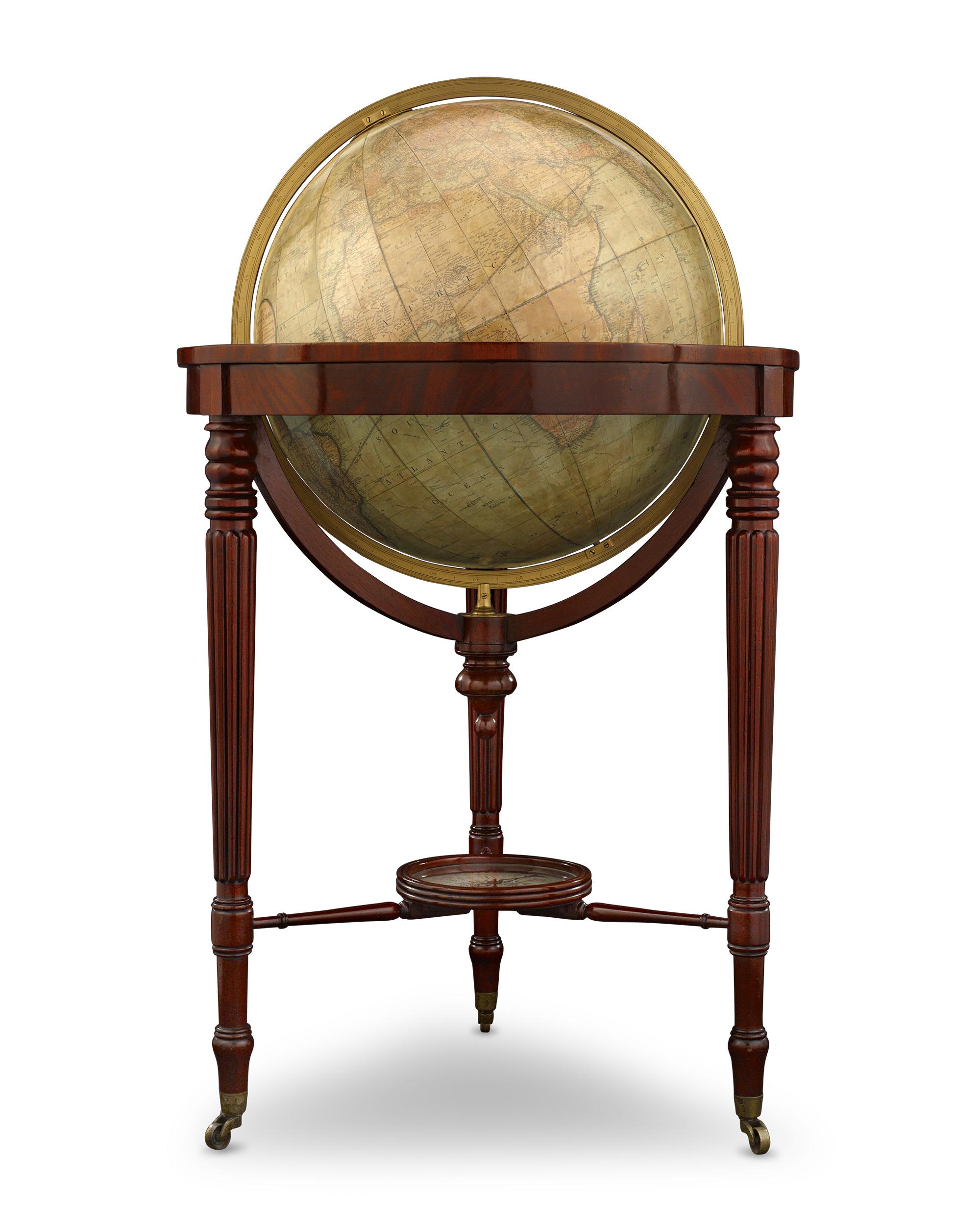 19th Century William IV Terrestrial And Celestial Floor Globes By J. W. Cary For Sale