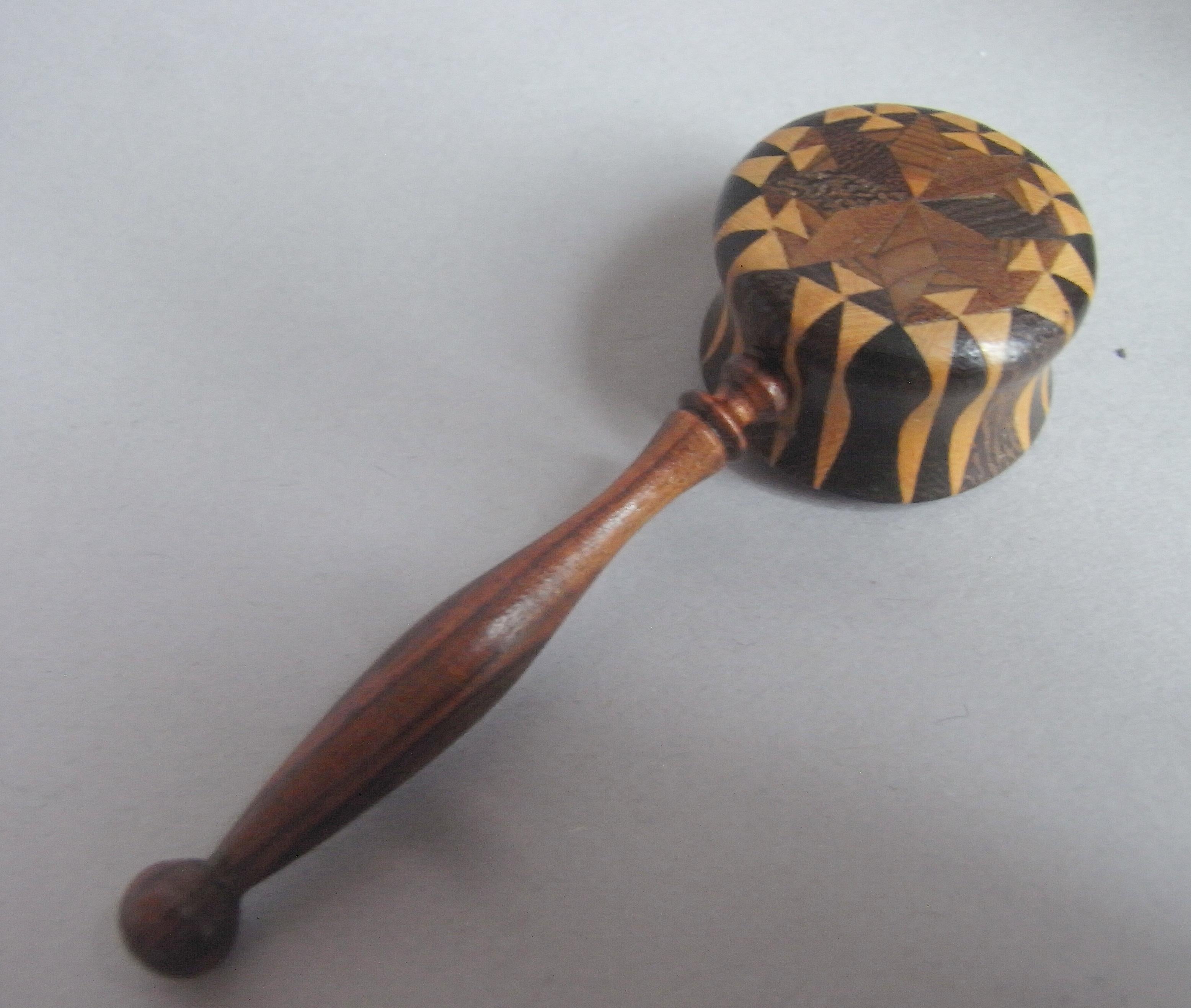 19th Century William IV Tunbridge Stickware Caddy Spoon, circa 1830 For Sale
