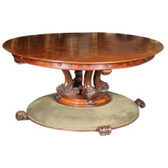 William IV. Runder Tisch aus Nussbaumholz