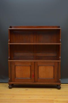 William IV Mahogany Waterfall Bookcase, Antique English Design, c1830