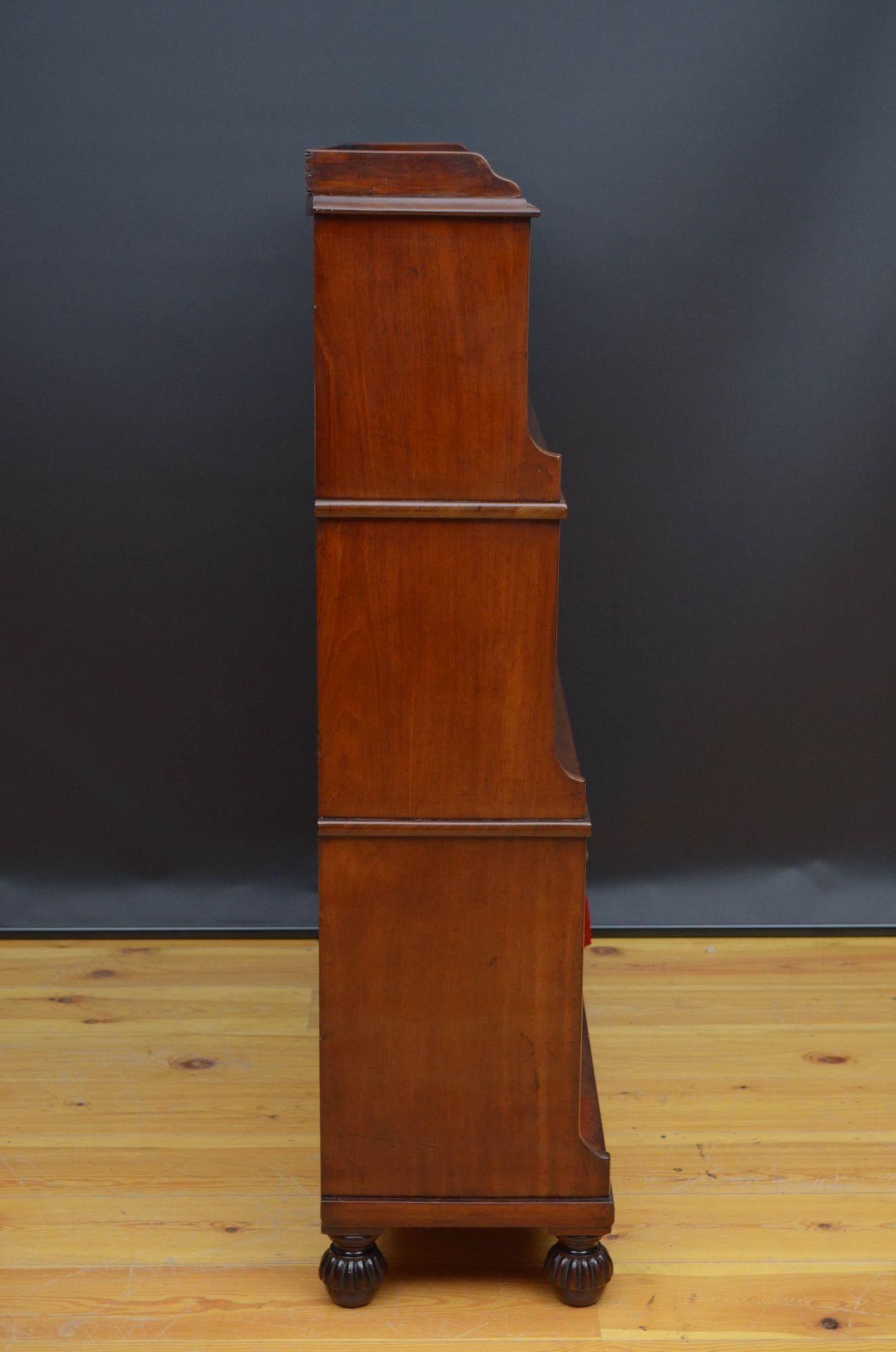 William IV Waterfall Bookcase in Mahogany c1830 For Sale 4