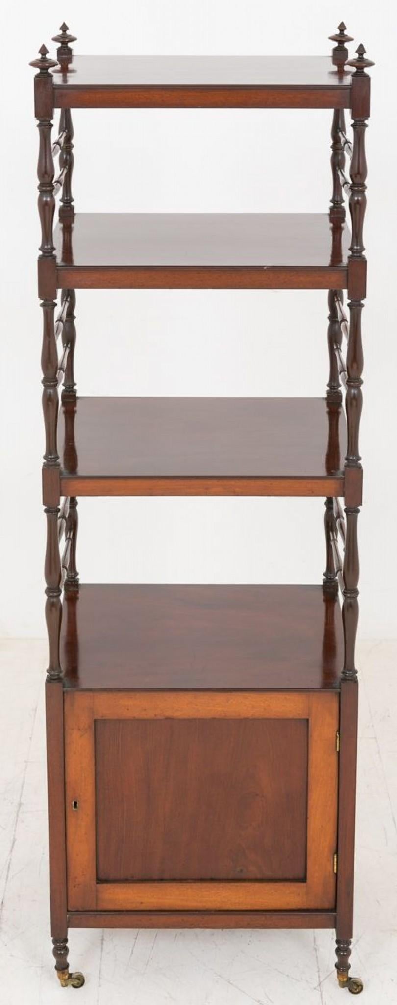 William IV Whatnot Mahogany Bookcase Shelf Unit For Sale 2