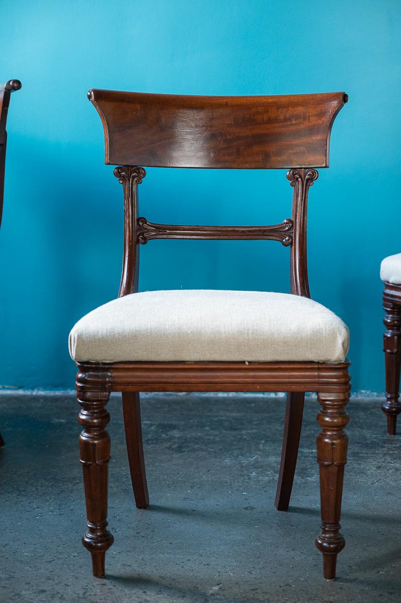 Upholstery William IV Wood Dining Chairs