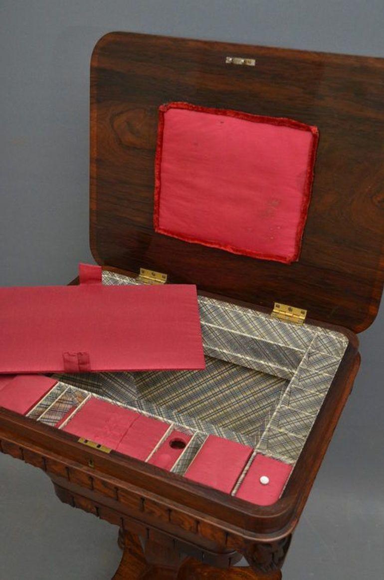 Palissandro Tavolo da lavoro William IV in William Rosewood Tavolo da cucito in vendita