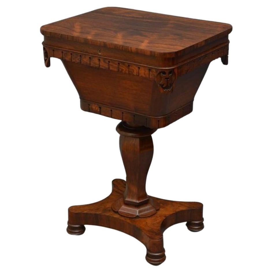 William IV Work Table in Rosewood Sewing Table For Sale