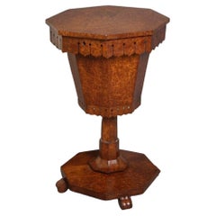 Antique William IV Work Table, Trumpet Table