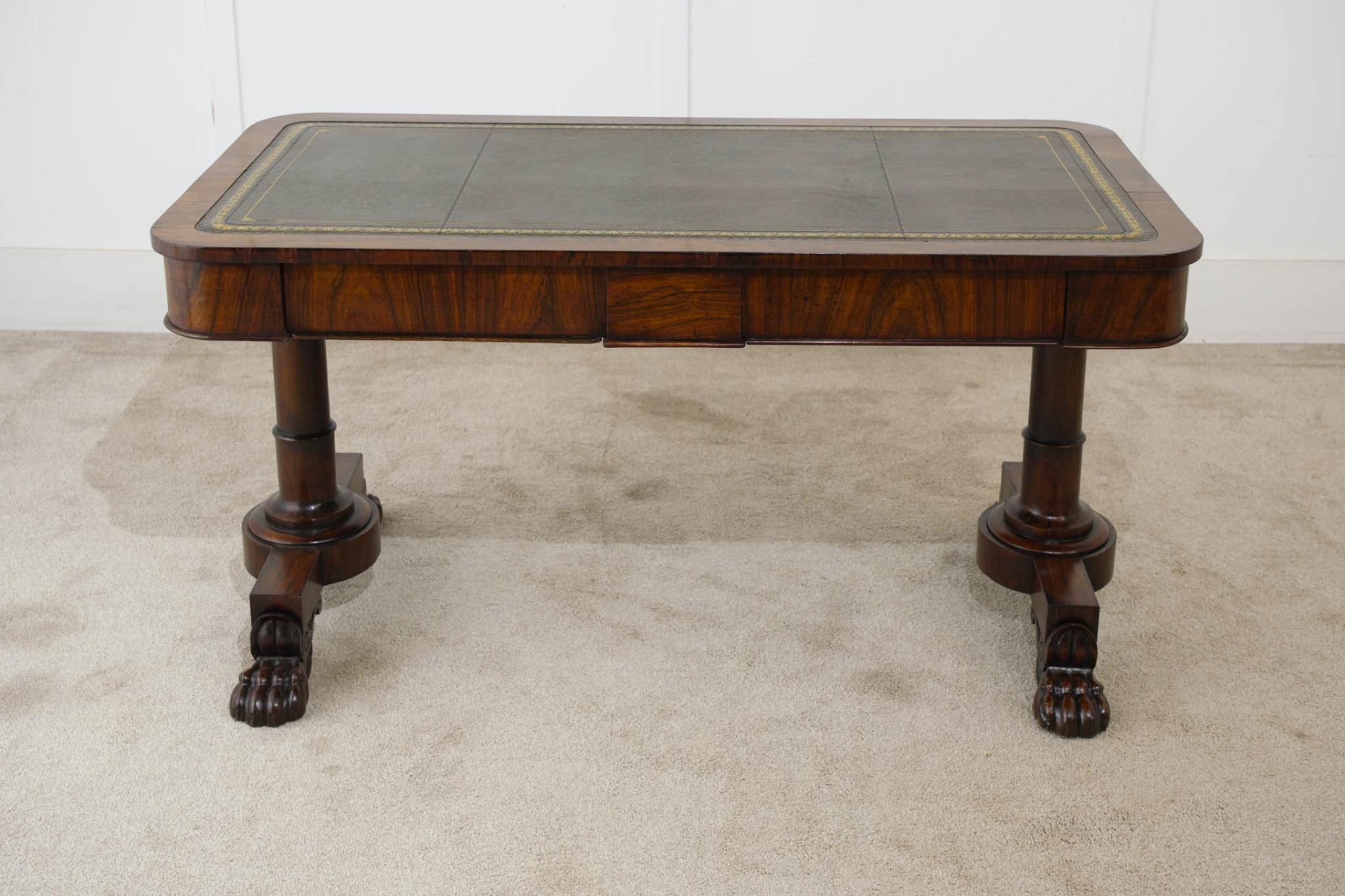 William IV Writing Table Desk Mahogany 1830 For Sale 3