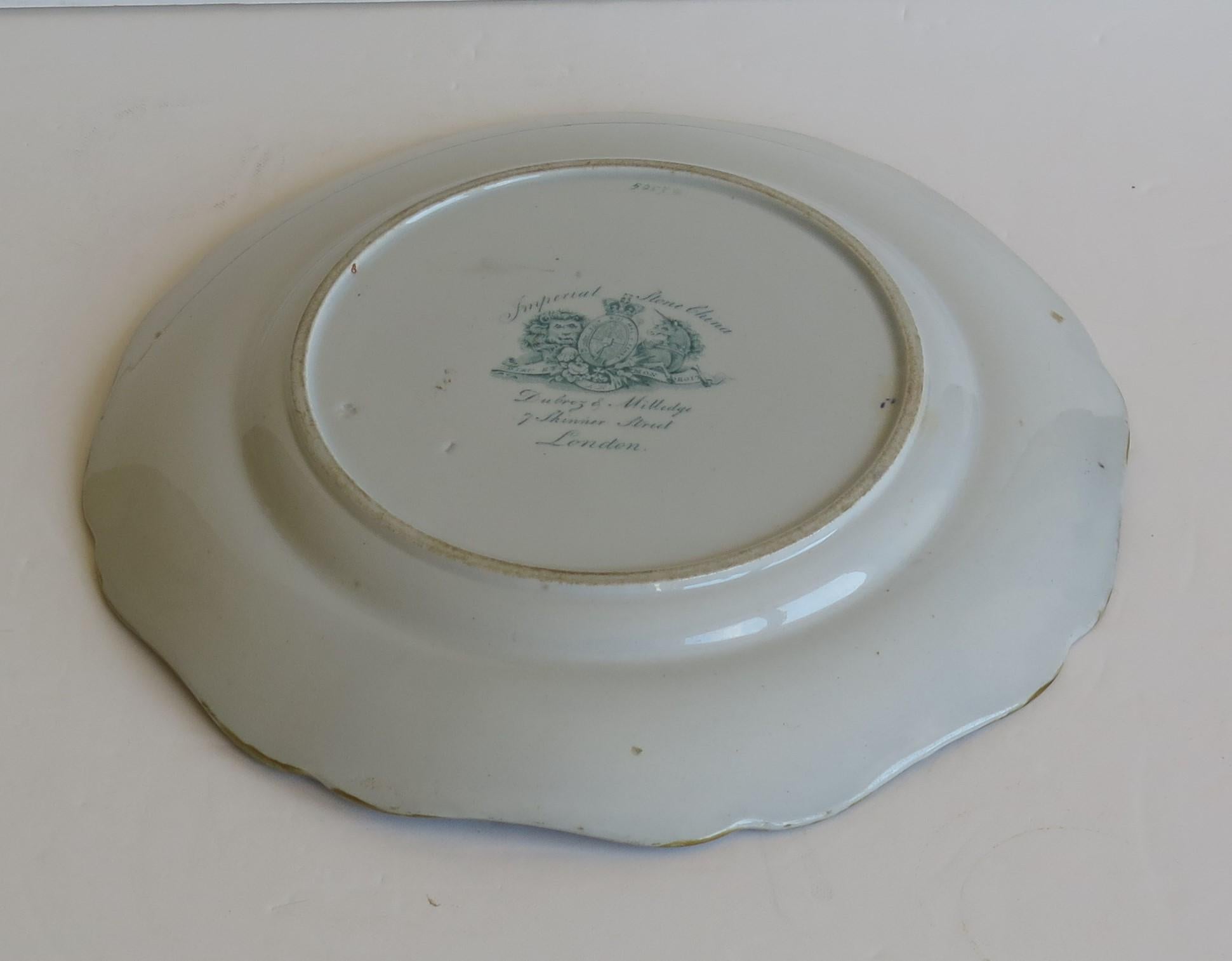 William IVth John Ridgway large ironstone Dinner Plate Pattern 5053, Ca 1835 In Good Condition For Sale In Lincoln, Lincolnshire