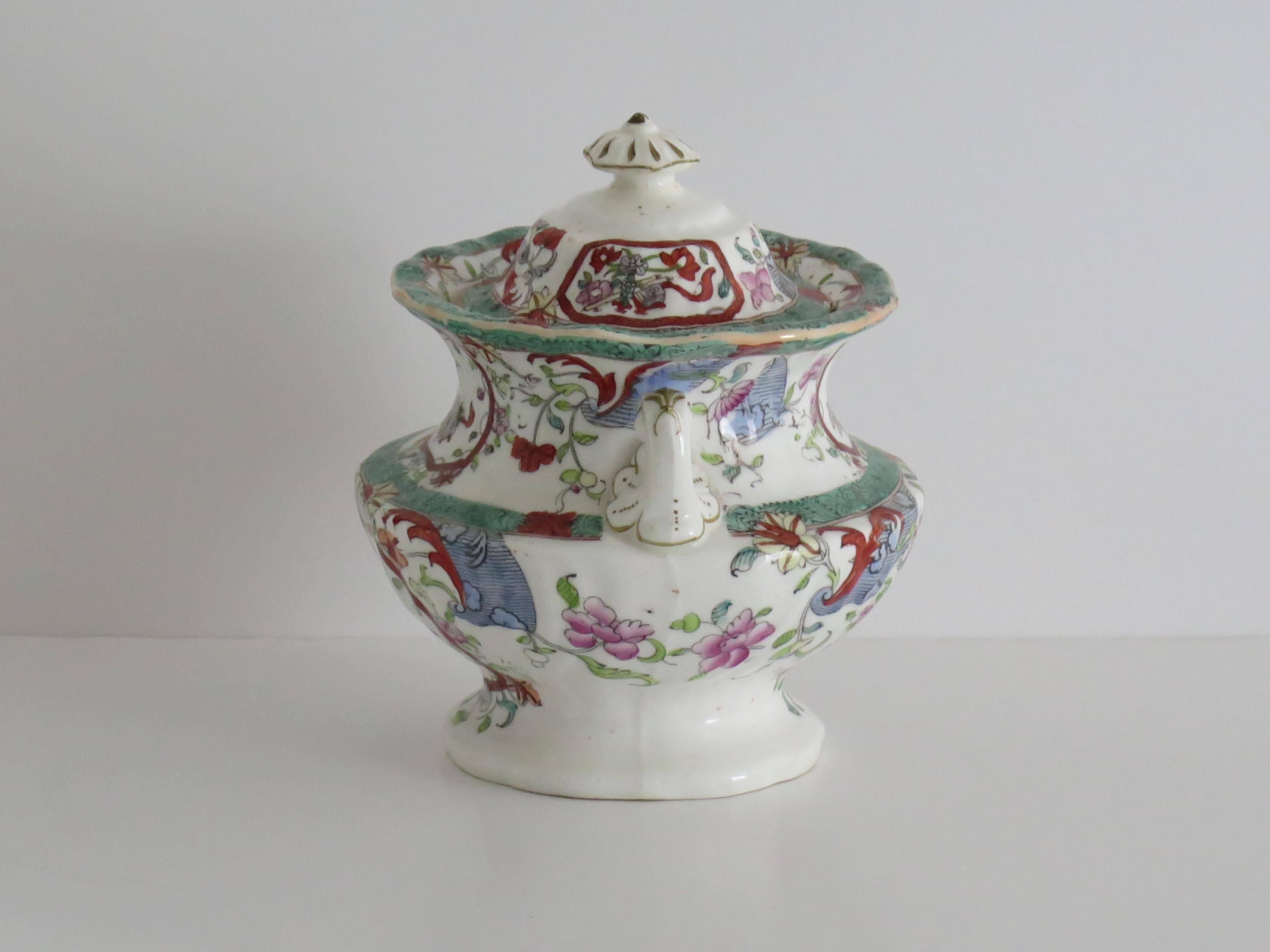 Zuppiera da deserto in porcellana di William IVth Mason o modello Sucrier 223, circa 1830 In condizioni buone in vendita a Lincoln, Lincolnshire