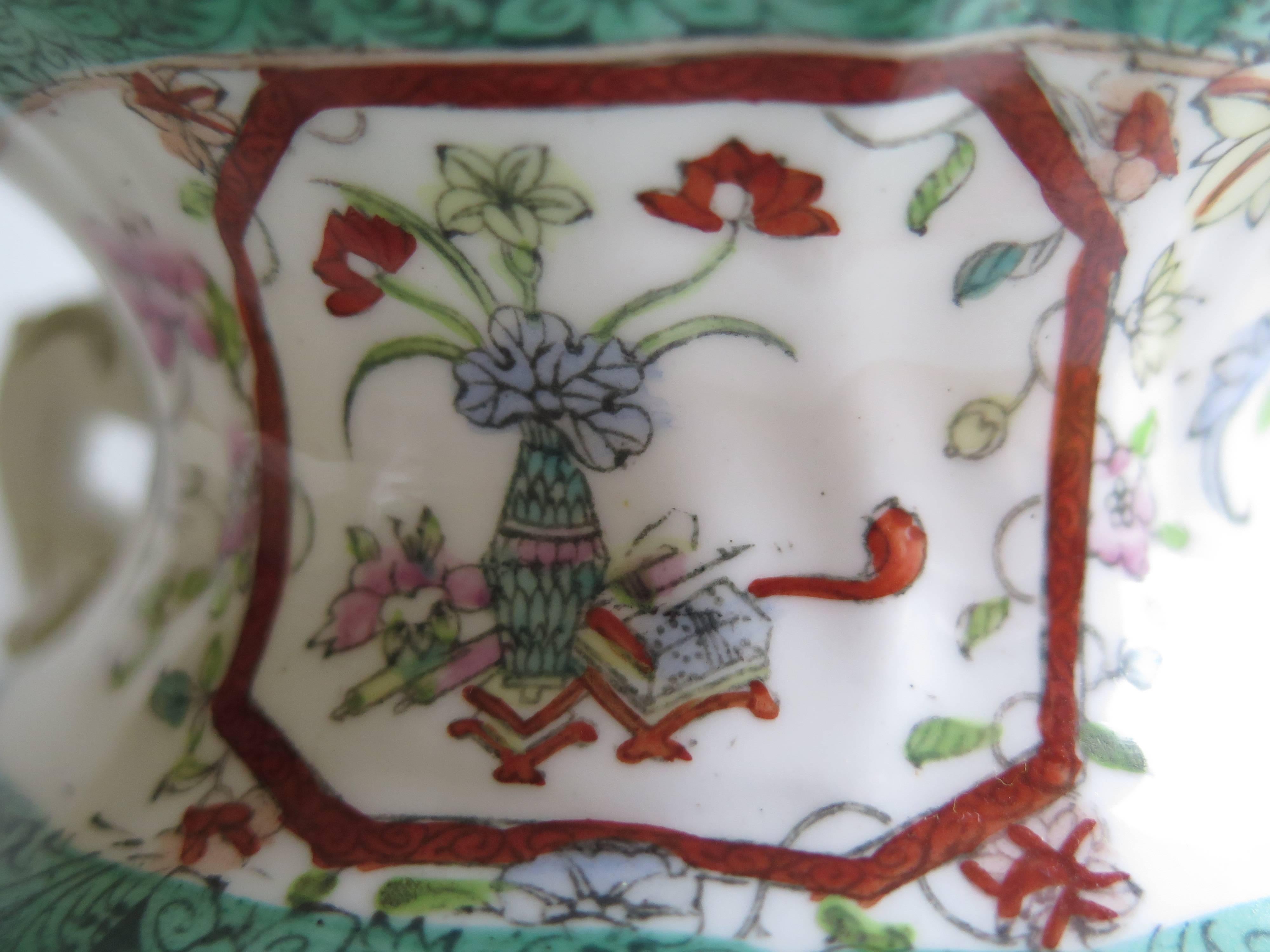 Glazed William IVth Mason’s Tea Set 10 Pieces Porcelain Pattern 223, English circa 1830 For Sale