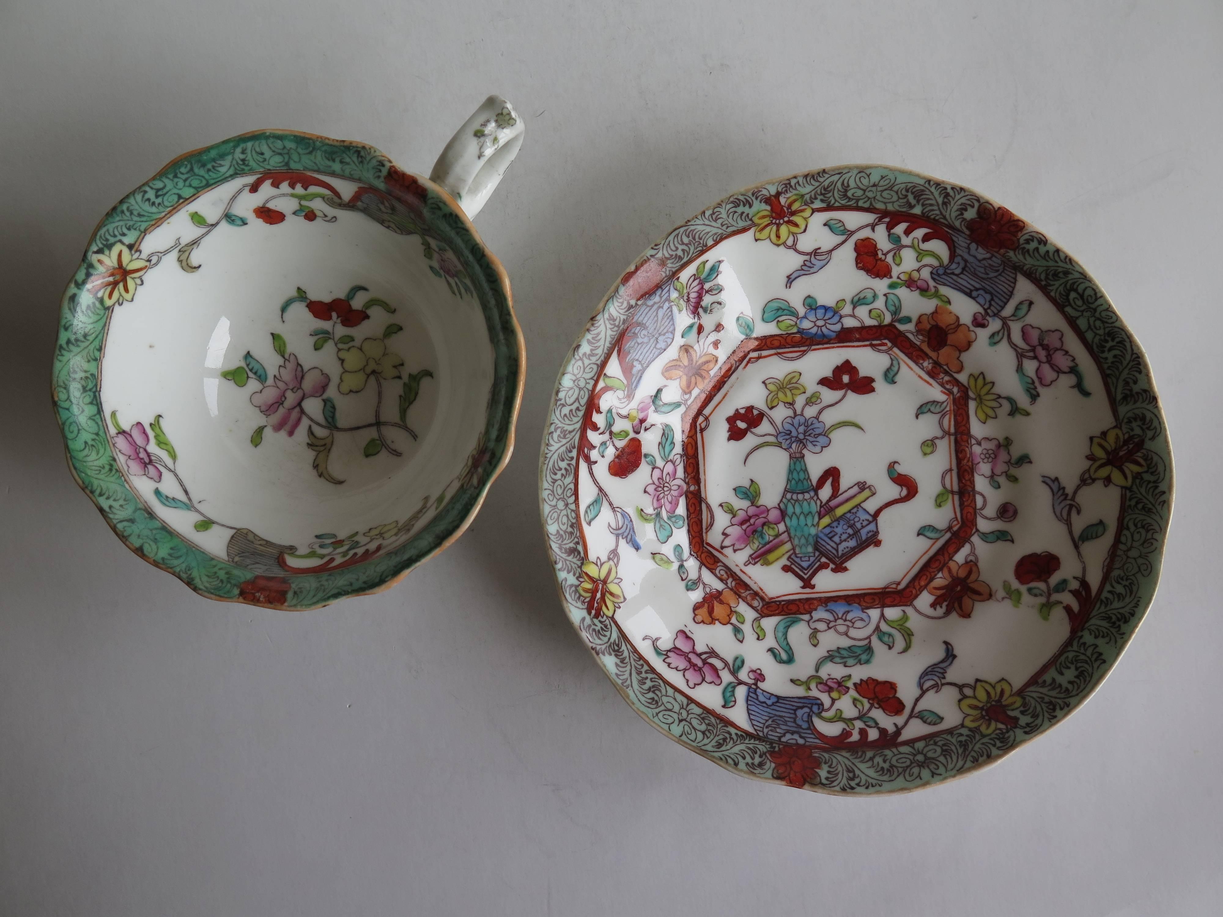 XIXe siècle Service à thé de William IVth Mason de 10 pièces en porcelaine à motif 223, anglais vers 1830