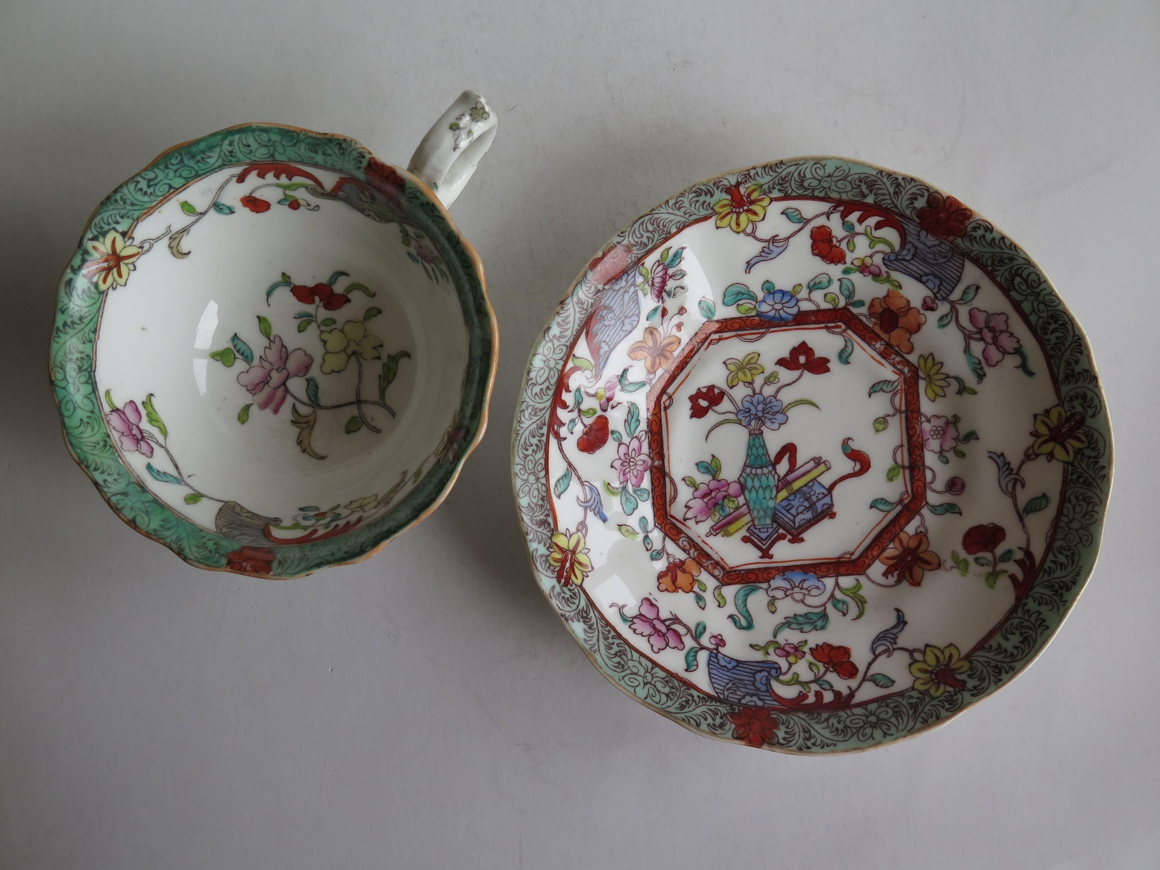 William IVth Mason’s Tea Set 10 Pieces Porcelain Pattern 223, English circa 1830 For Sale 1