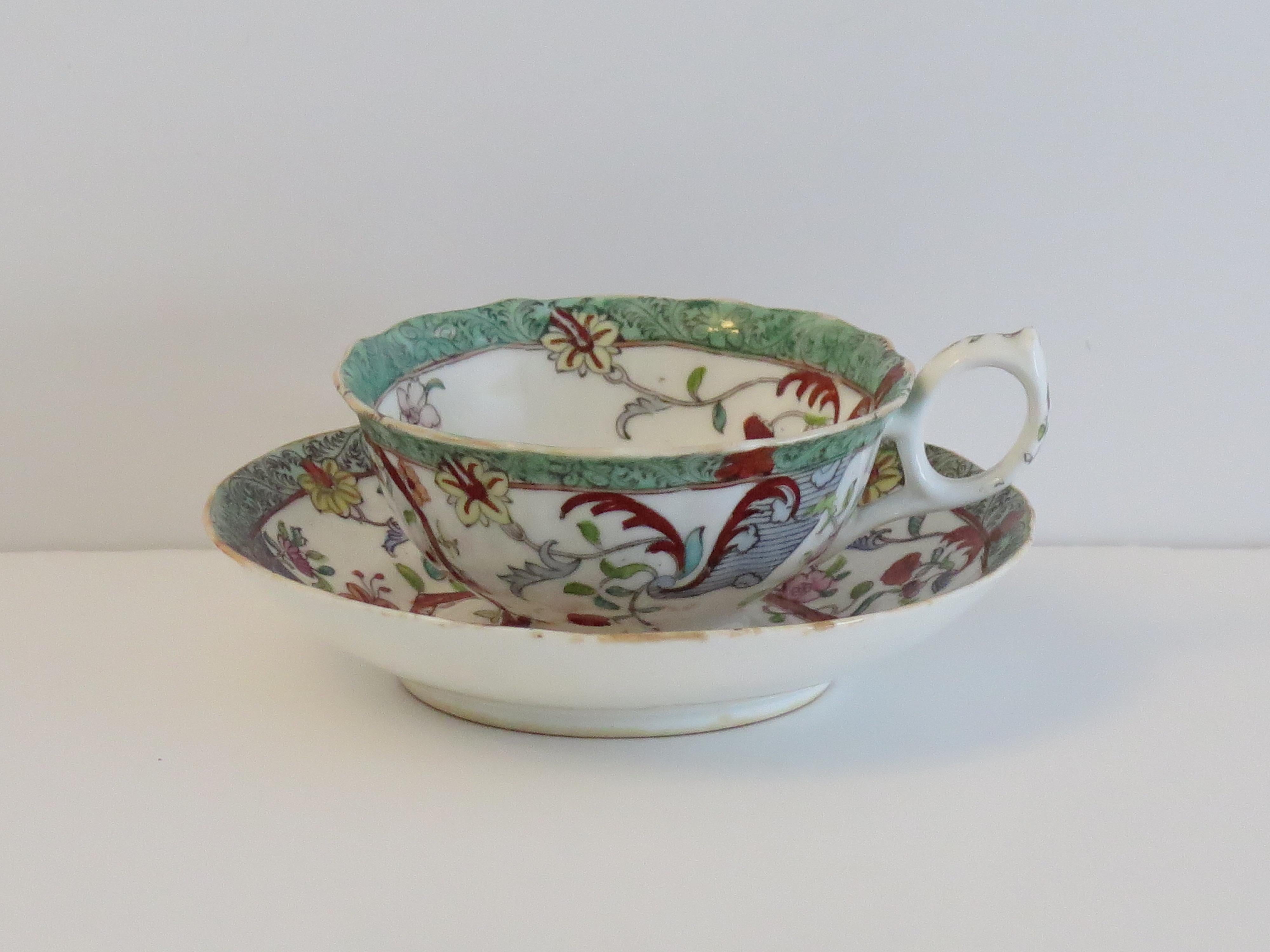 William IV PAIR-(A) of C.J. Mason Cups & Saucers Porcelain Ptn 223, Ca 1830 in vendita 3