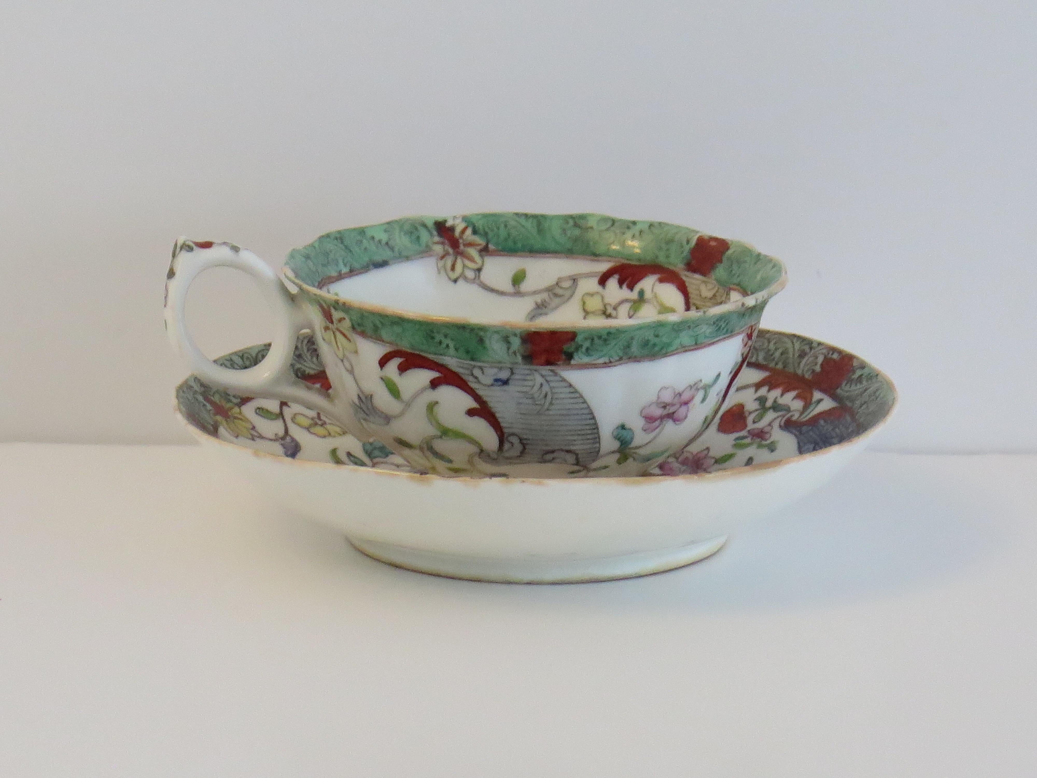 William IV PAIR-(A) of C.J. Mason Cups & Saucers Porcelain Ptn 223, Ca 1830 in vendita 4