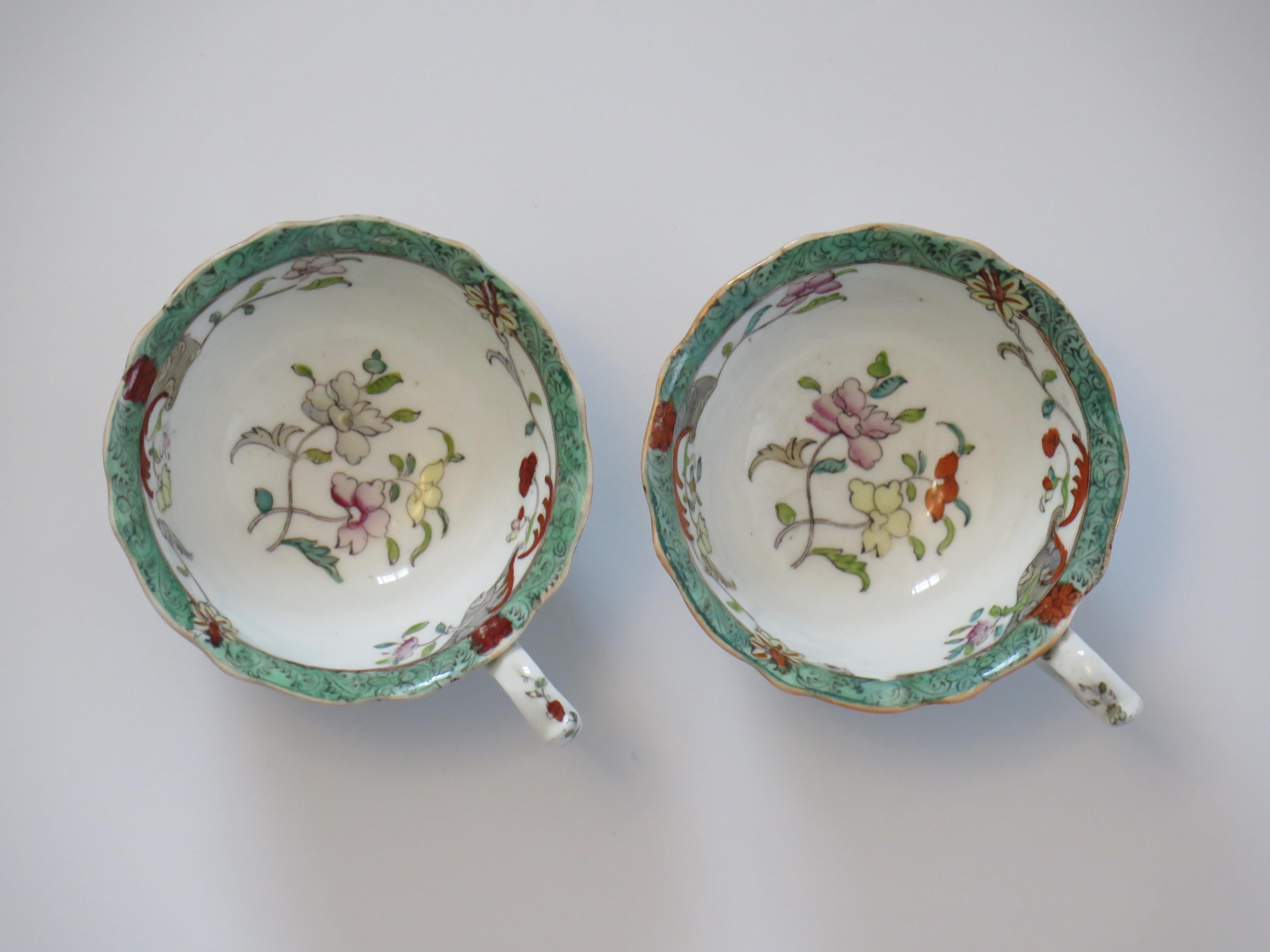 William IV PAIR-(A) of C.J. Mason Cups & Saucers Porcelain Ptn 223, Ca 1830 in vendita 7
