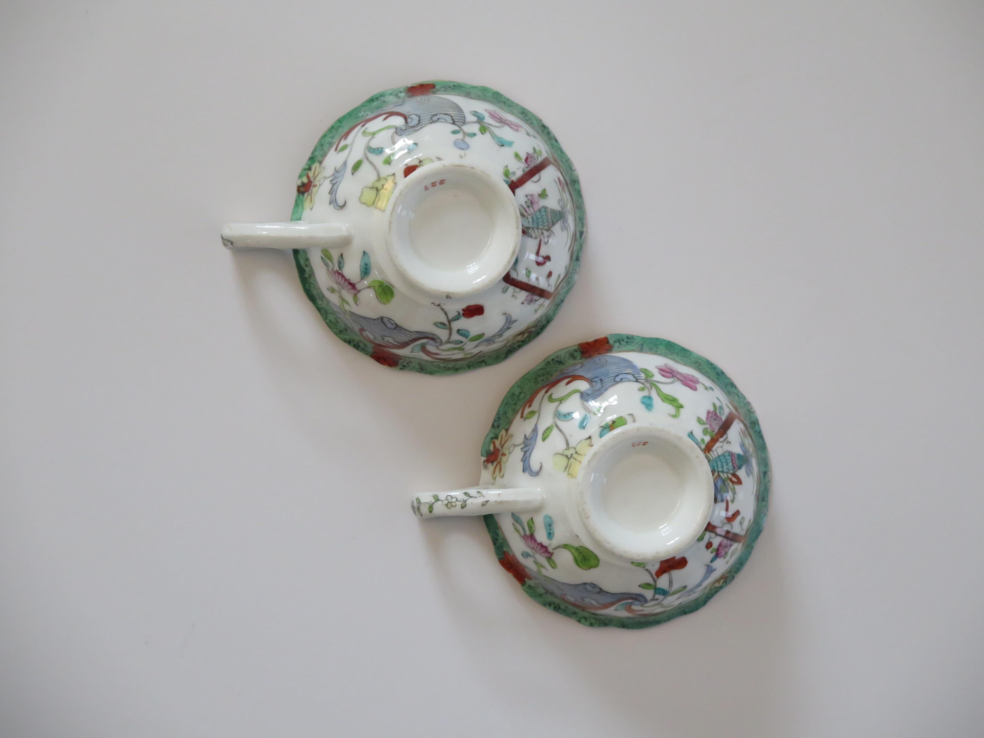 William IV PAIR-(A) of C.J. Mason Cups & Saucers Porcelain Ptn 223, Ca 1830 in vendita 8