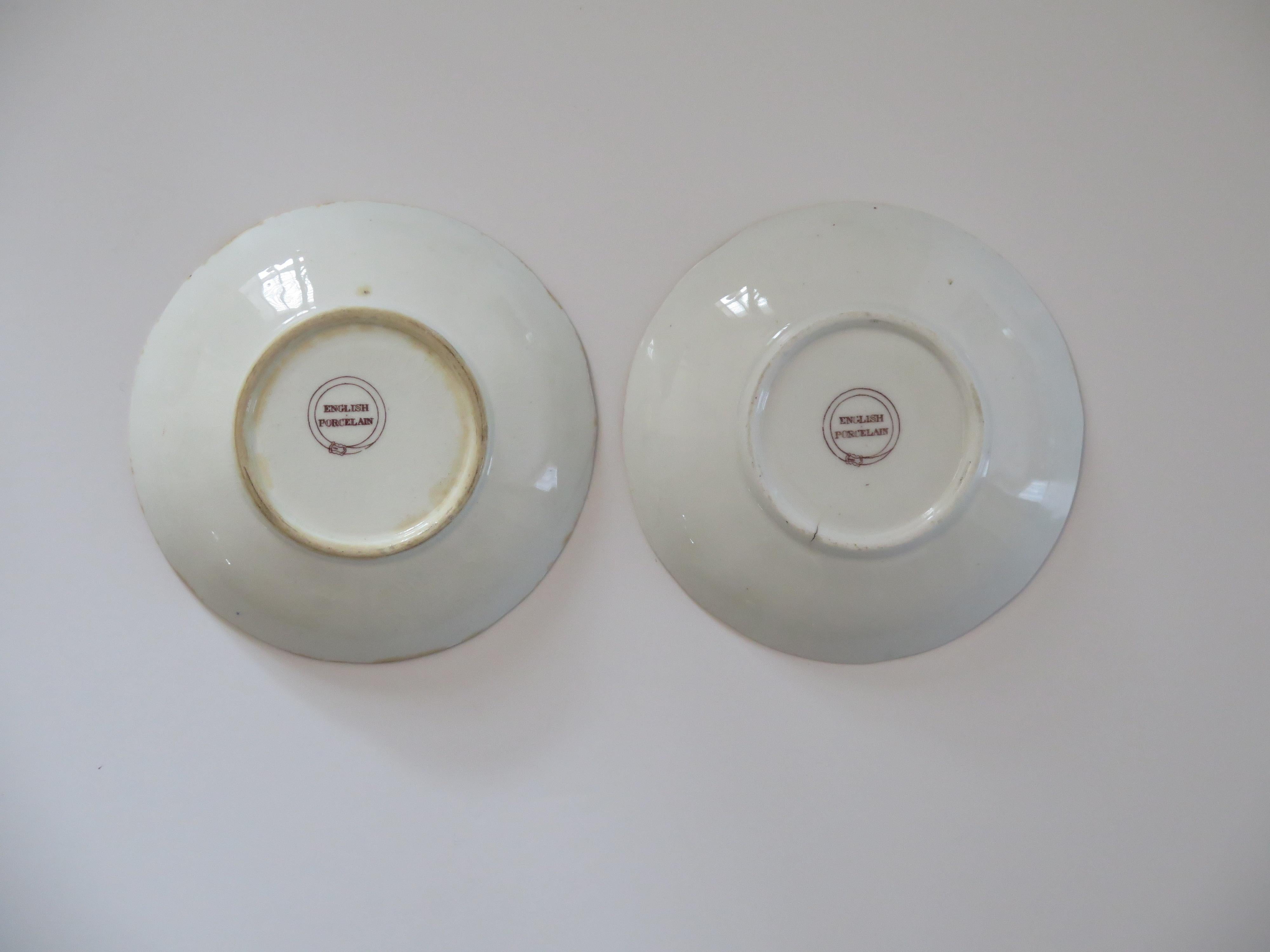William IV PAIR-(A) of C.J. Mason Cups & Saucers Porcelain Ptn 223, Ca 1830 in vendita 10