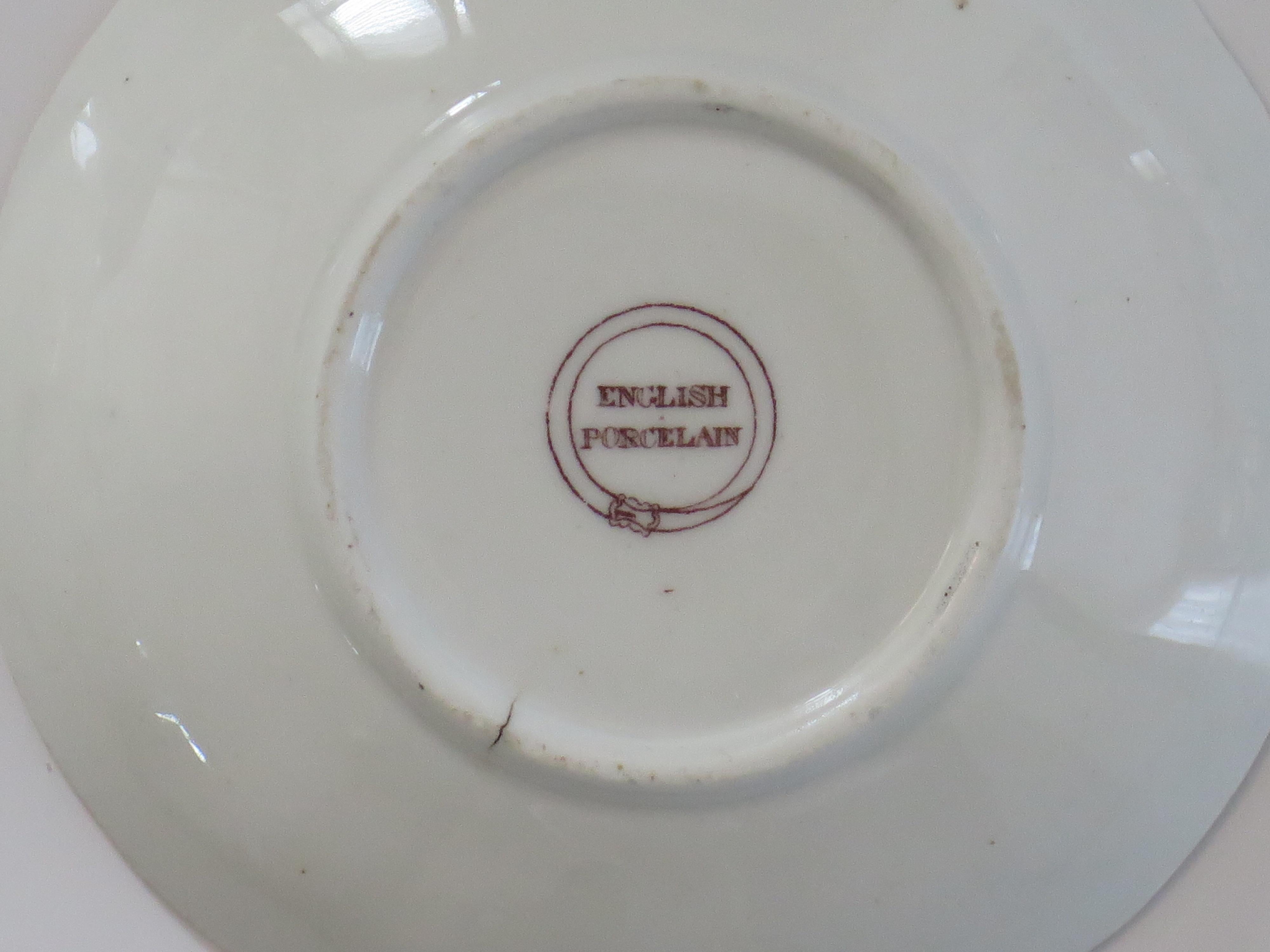William IV PAIR-(A) of C.J. Mason Cups & Saucers Porcelain Ptn 223, Ca 1830 in vendita 11