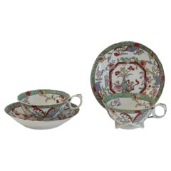 William IV° COPPIA-(B) di tazze e piattini in porcellana C.J. Mason Ptn 223, C.C. 1830