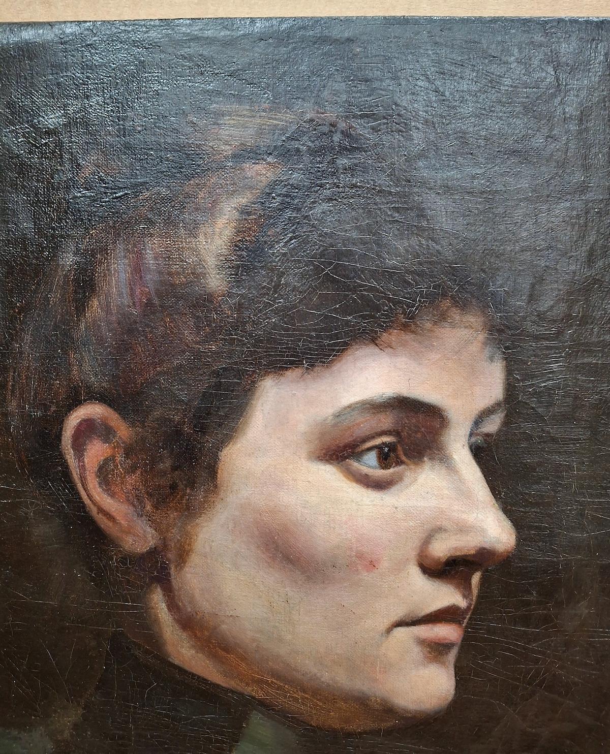 Portrait d'une jeune femme - Painting de William J. Forsyth