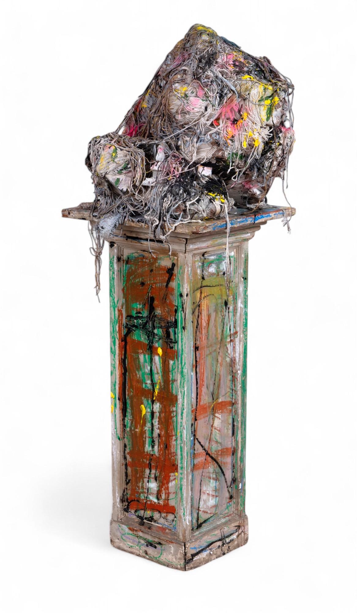 William J. O’Brien (b. 1975)  
Cleanse, Fold and Manipulate (2007)
Oil paint, aerosol paint, wood, string, carpet, wax, and other mixed media
136 x 53 x 48 cm.

Provenance:
William J. O’Brien;
Elizabeth Dee Gallery, New York, 2008;
Permanent