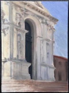 Pittura ad olio di paesaggio all'aria aperta della Basilica di Santa Maria della Salute di Venezia