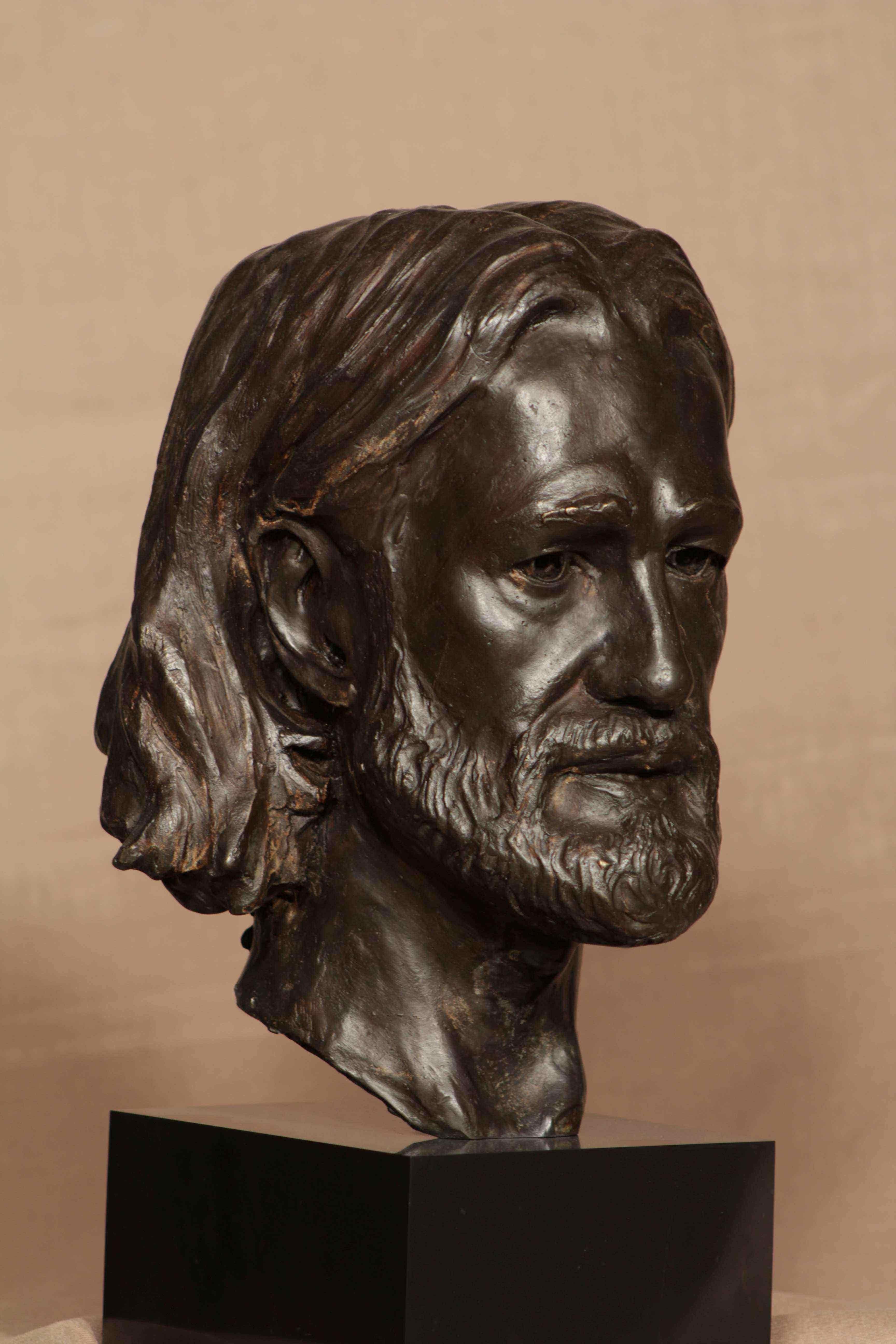 Skulptur eines männlichen Kopfes aus Bronze „Giorgi“