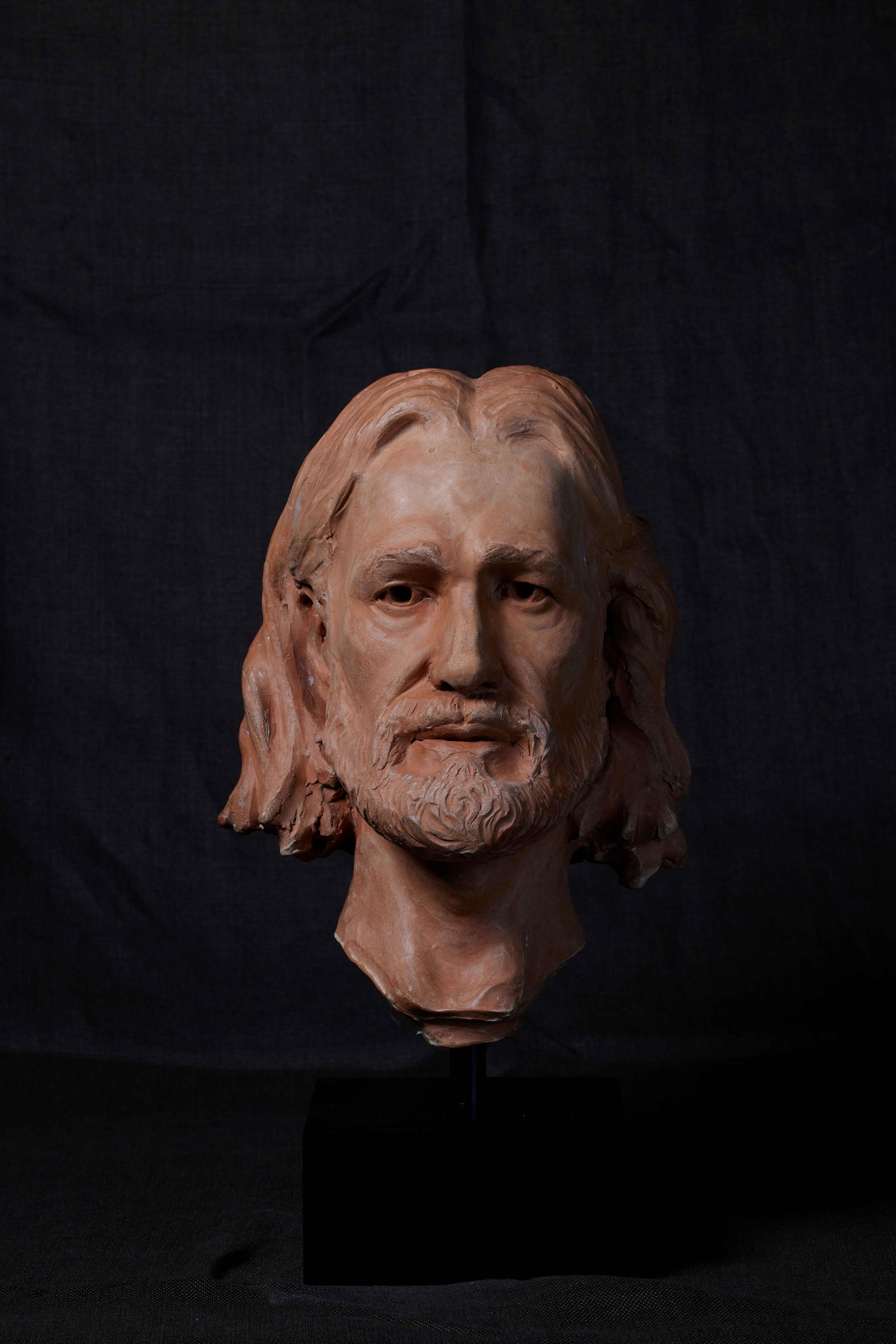 Escultura de Cabeza Masculina en Terracota 