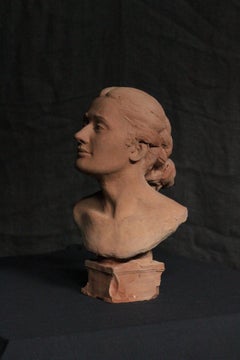 Sculpture of Female Head in Terracotta "Klaudia"