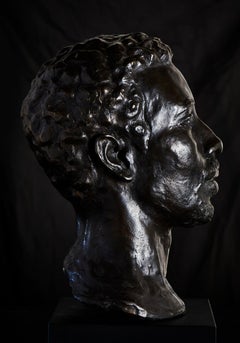 Sculpture of Male Head in Bronze "Diadji"