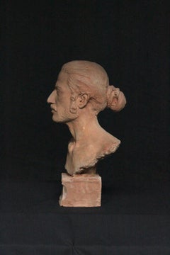 Sculpture of Male Head in Terracotta "Andrea"