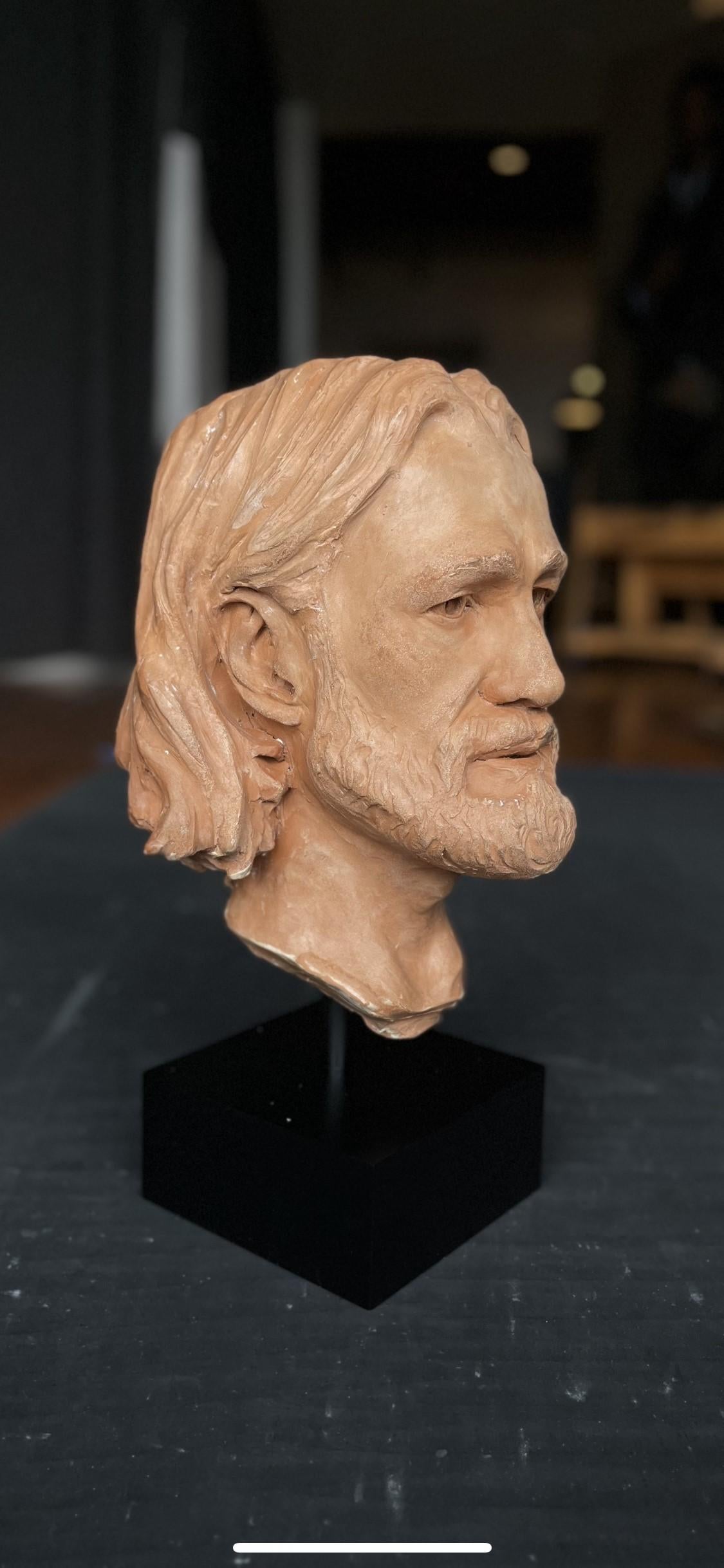 Cabeza masculina de terracota a tamaño natural. 

Rushton esculpe todos sus bustos utilizando modelos vivos a lo largo de varias sesiones. Aunque de carácter realista y clásico, sus esculturas también captan la individualidad del modelo.
