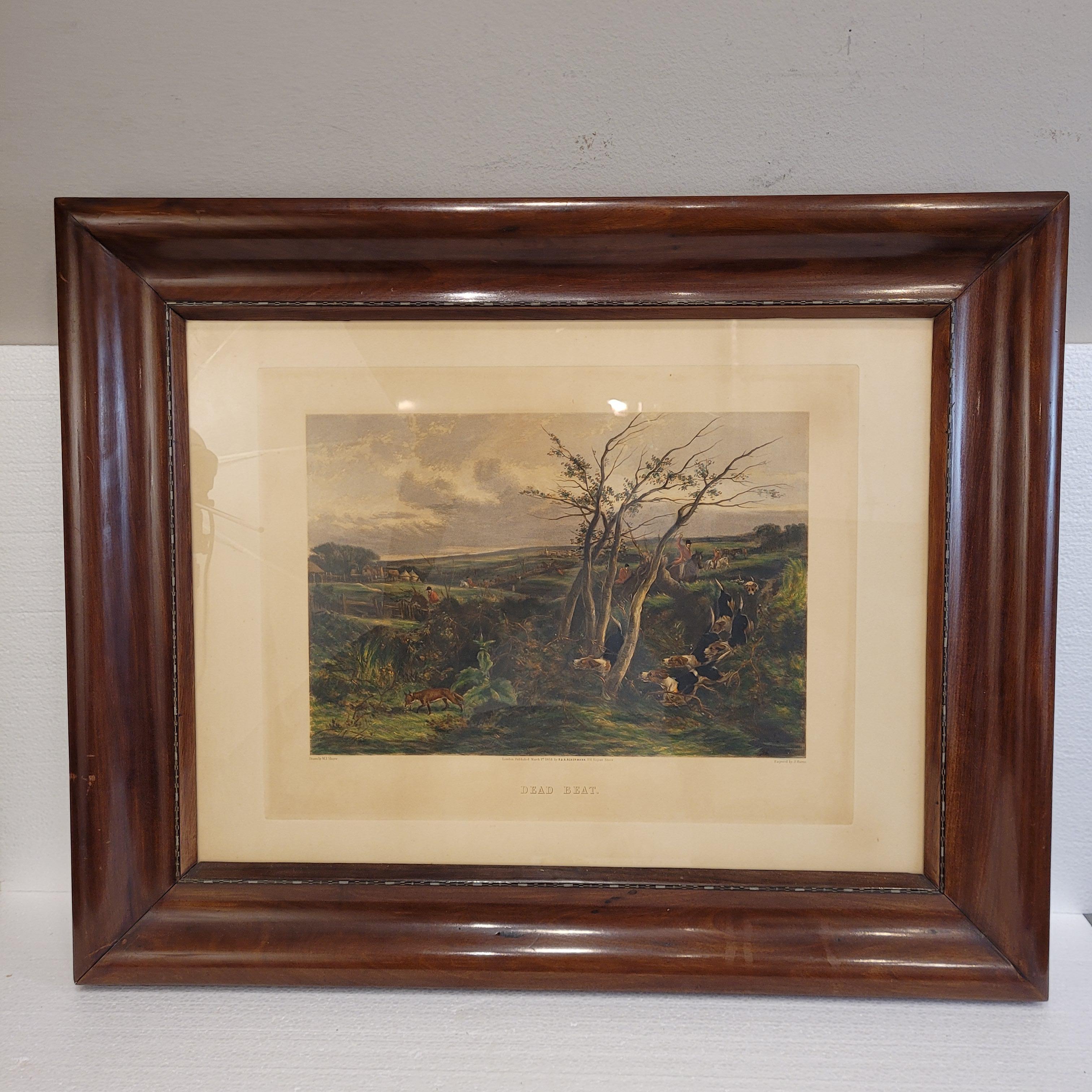 Victorian English engraving “Dead beat”, J. Harris and William J. Shayer For Sale 3