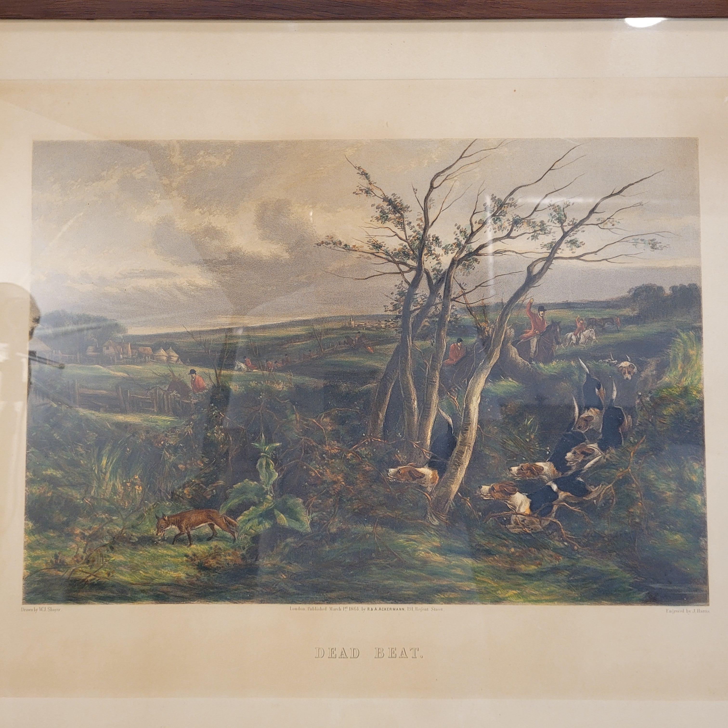 Victorian English engraving “Dead beat”, J. Harris and William J. Shayer For Sale 4