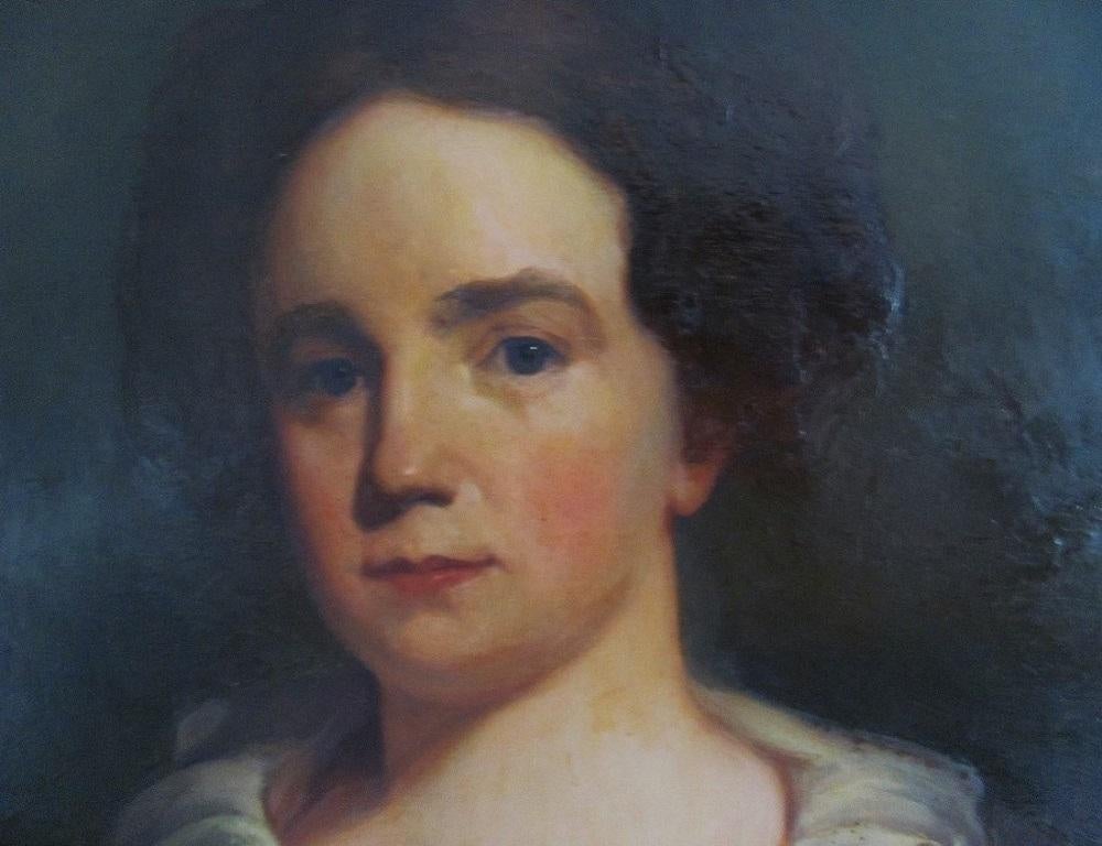 19th century Portrait of a lady, Priscilla Osborn, William Jacob Baer For Sale 3