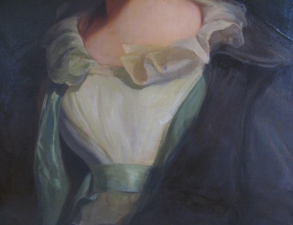 19th century Portrait of a lady, Priscilla Osborn, William Jacob Baer For Sale 4