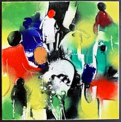 William Jacobs "Untitled 1 (Silhouettes)", original enamel on metal tile