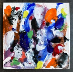 William Jacobs "Untitled 7" (Faces), original enamel on metal tile