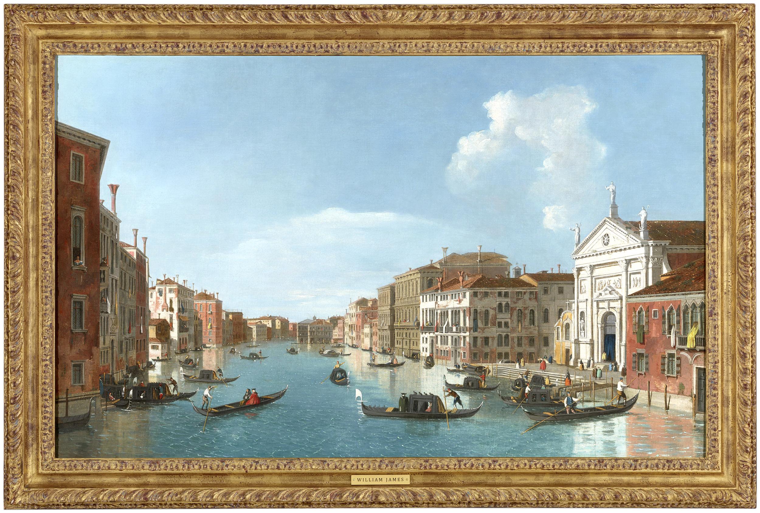 Grand Canal, Venice, looking southeast from Santa Stae to the Fabbriche Nuove di - Painting by William James