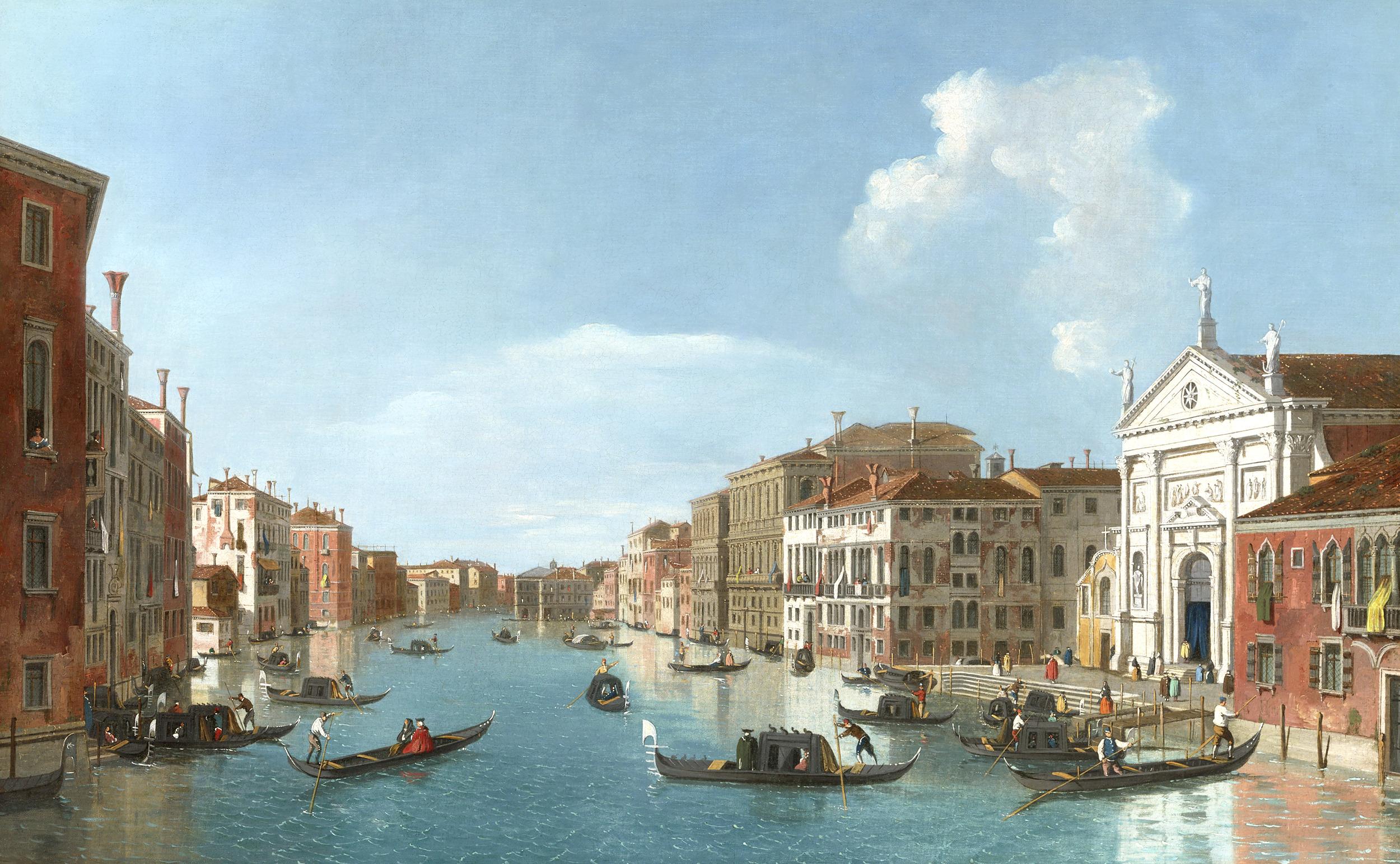 William James Landscape Painting - Grand Canal, Venice, looking southeast from Santa Stae to the Fabbriche Nuove di